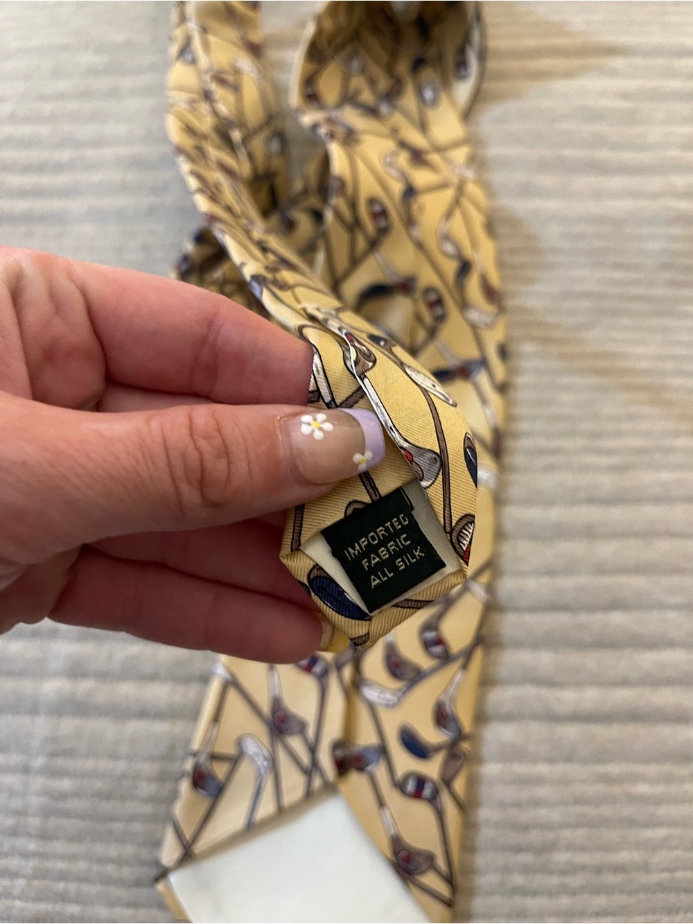 Vintage Bert Pulitzer Golf Tie All Silk Imported Golf Club Novelty Necktie USA - Picture 3 of 3